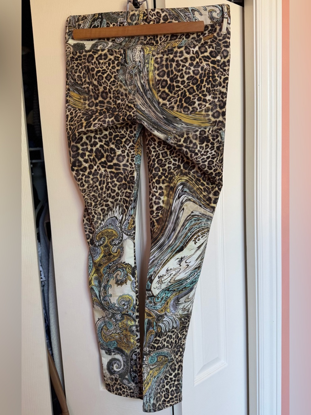 Marciano Leopard & Paisley Skinny Jeans - Brown, Black, Cream, Turquoise - Picture 9 of 9